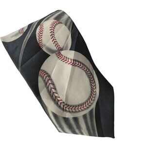 Danggi Man Baseballs in Motion Sports Polyester Necktie